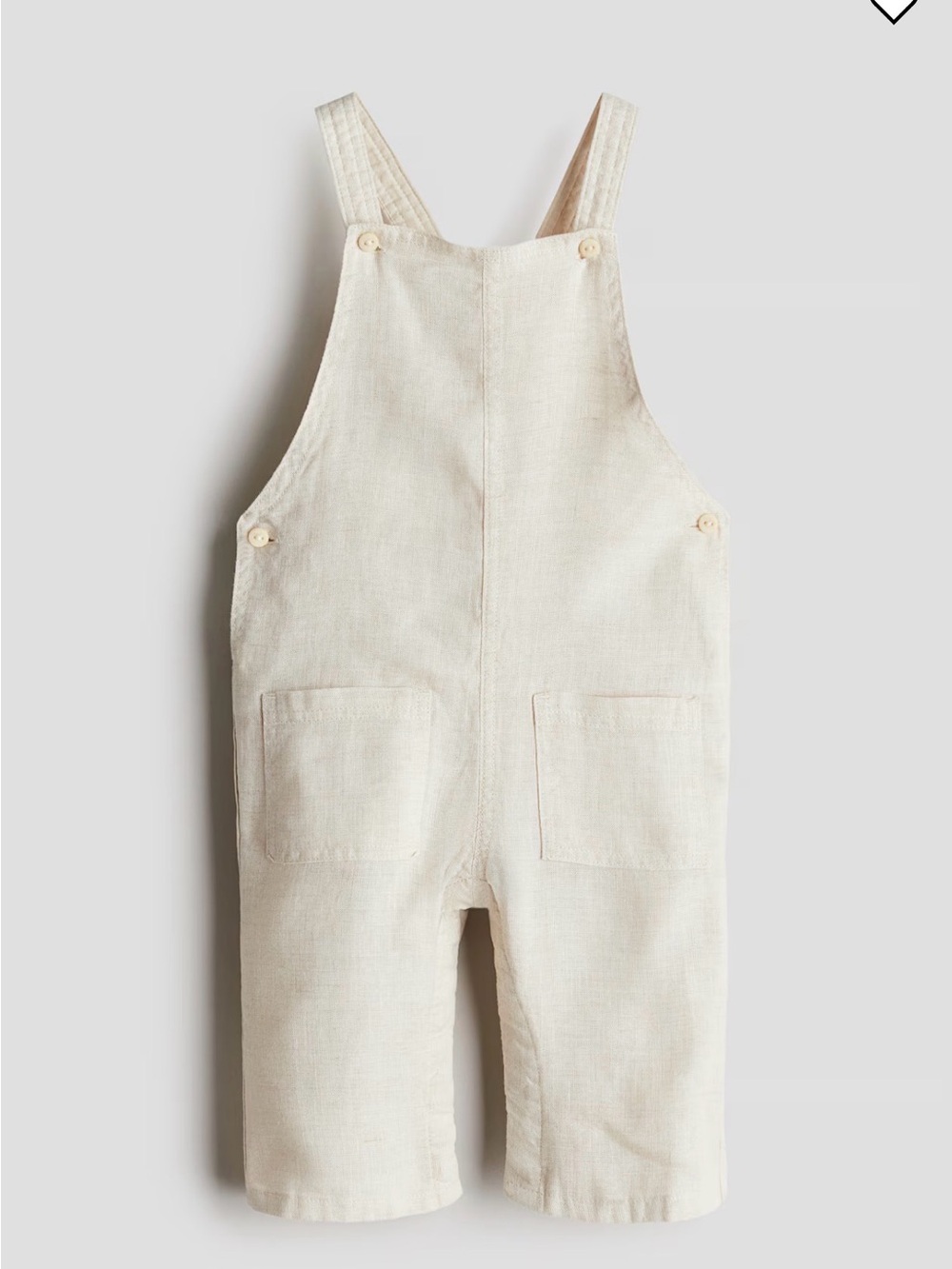 NWT H&M Classic Cream Linen blend Overalls -Jumpsuits